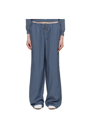 SKIMS Blue Cotton Poplin Straight Leg Pyjama Pants