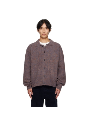LE17SEPTEMBRE Purple Bouclé Button Down Cardigan