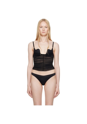 Fleur du Mal Black Seduce U-Plunge Mesh Cami Bra