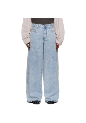 We11done Blue Oversized Low-Rise Jeans