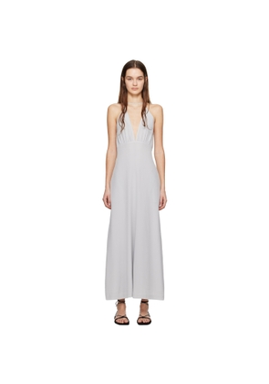 TOTEME Gray Double Halter Maxi Dress