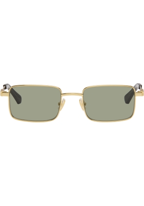 Bottega Veneta Gold Classic Rectangular Sunglasses