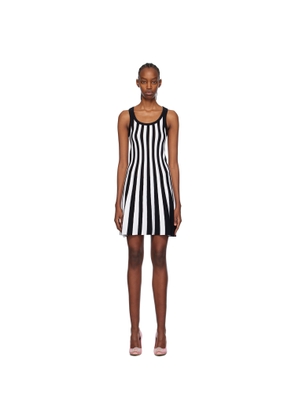 Moschino White & Black Archive Stripes Minidress