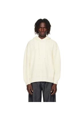 COMMAS Off-White Relaxed Knit Hoodie
