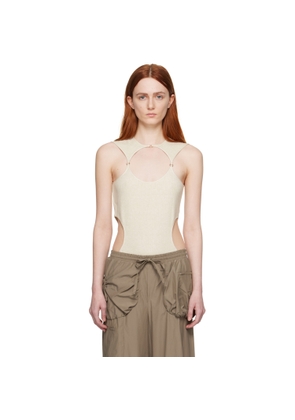 J.Kim Off-White Lattice Tank Top