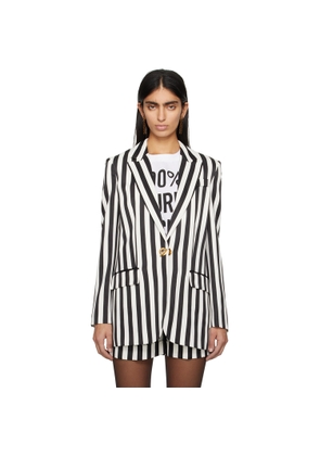 Moschino Black & White Striped Blazer