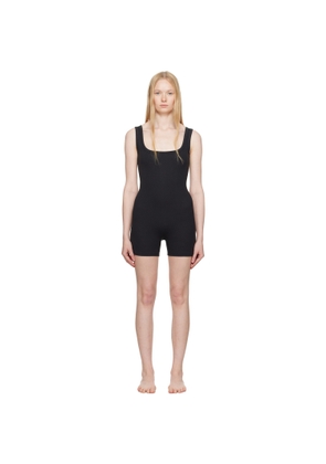 SKIMS Black Cotton Rib Onesie Romper