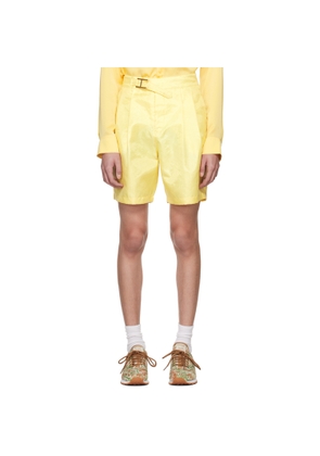 KANGHYUK Yellow Pleated Shorts