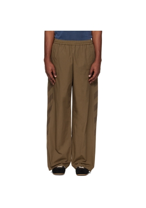 Off-White Brown Diagonal Cotton Track Pants