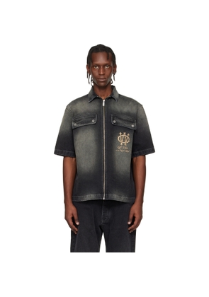 Off-White Black Zip Bowling Denim Shirt