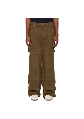 Off-White Khaki Gothic Drill Relaxed Trousers