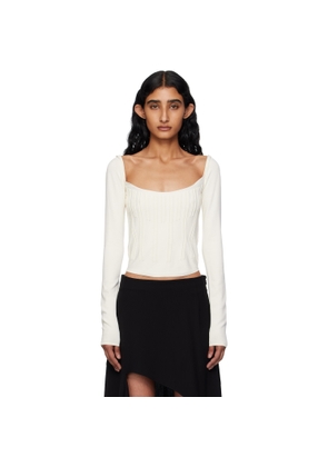 Mugler White Ottoman Long Sleeve T-shirt