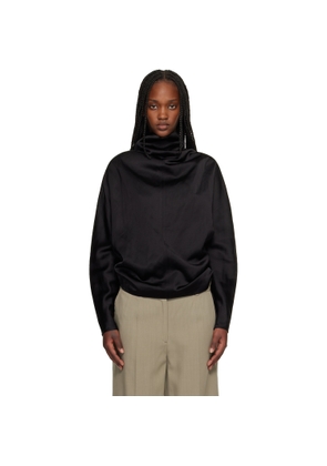 TOTEME Black Cowl Neck Blouse
