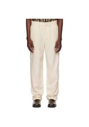 COMMAS Off-White Textured Tailored Trousers