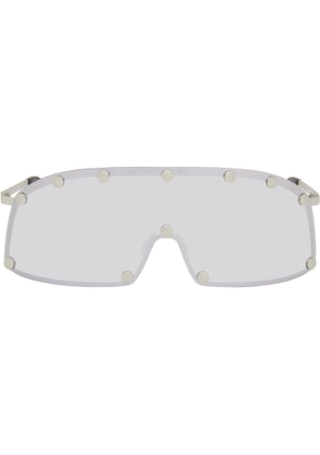 Rick Owens Silver Temple Shielding Sunglasses