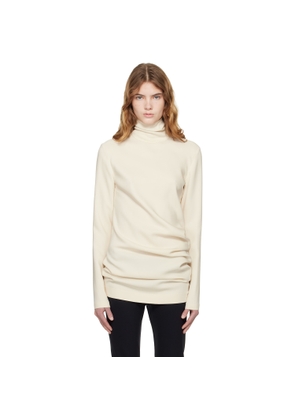 TOTEME Off-White High-Neck Twist Blouse