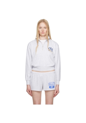 SKIMS Gray Lightweight Fleece Shrunken Quarter Zip Sweatshirt
