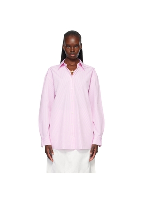 TOTEME Pink & White Classic Tumbled Striped Shirt
