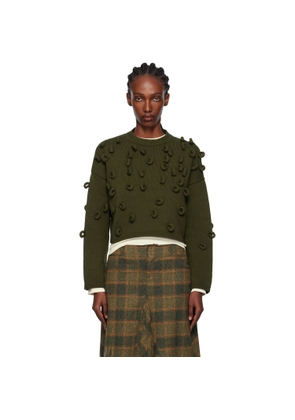 JW Anderson Khaki Cropped Loop Sweater