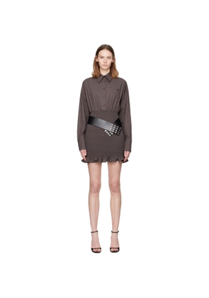 The Attico Brown Popeline Minidress
