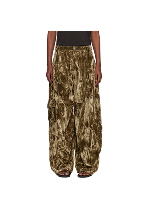 Collina Strada Khaki Velvet Lawn Cargo Pant