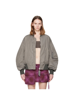 The Attico Gray Anja Bomber Jacket