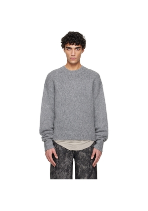 HELIOT EMIL Gray Roan Alpaca Knit Sweater