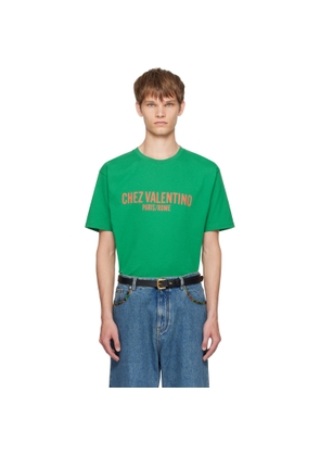 Valentino Green 'Chez Valentino' Print T-shirt