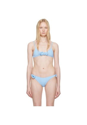 Coperni Blue Flower Bikini Top