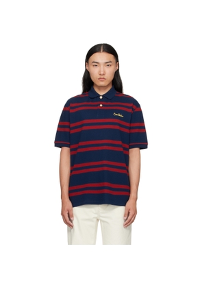 Valentino Red & Navy 'Chez Valentino' Embroidery Cotton Piqué Polo