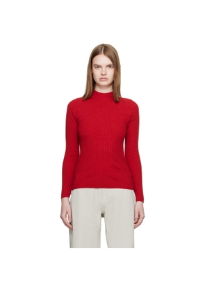 Veilance Red Conic Wool Midlayer Sweater