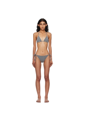 Hunza G Black & White Gingham Seersucker Sabrina Bikini
