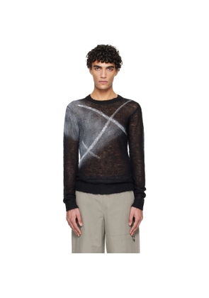 HELIOT EMIL Black Fluxus Crewneck Sweater