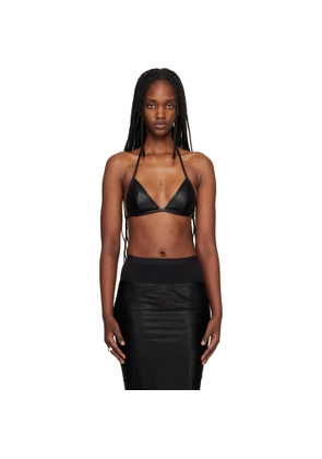 Rick Owens Black Temple Waxy Lamb Leather Bra