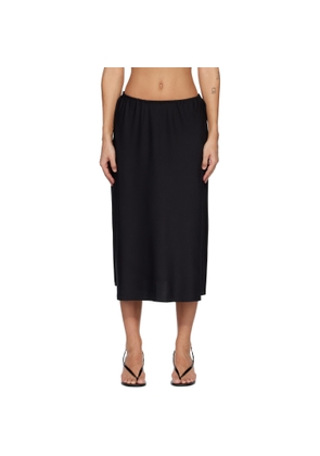 LISA YANG Black Silk Midi Skirt