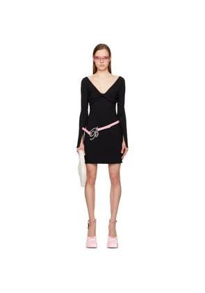 Blumarine Black Twisted Minidress