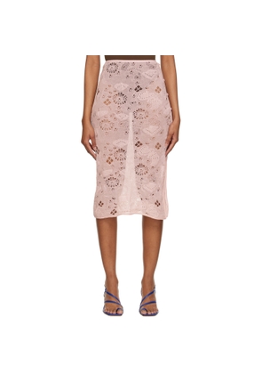 Olēnich Pink Cutout Midi Skirt