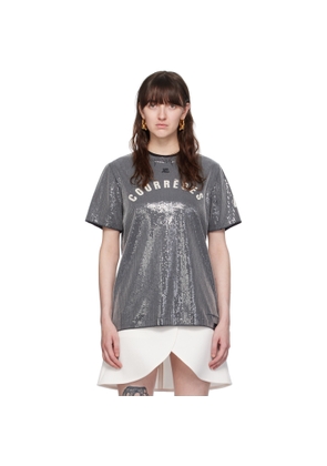 Courrèges Gray Sequinned T-Shirt