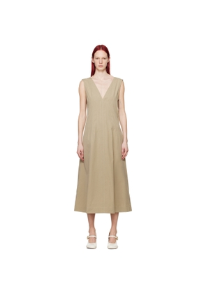 Bottega Veneta Beige Plunging Maxi Dress