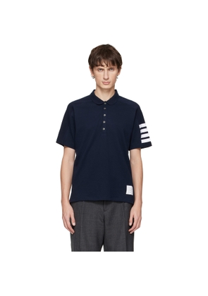 Thom Browne Navy Milano Cotton 4-Bar Polo