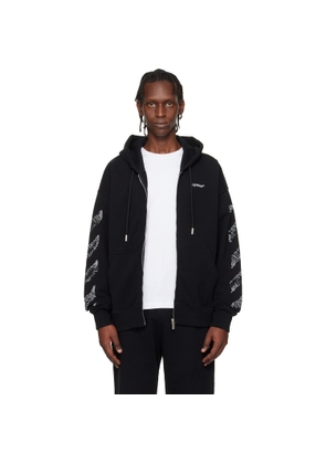 Off-White Black Scribble Diagonal Skate Zip Hoodie