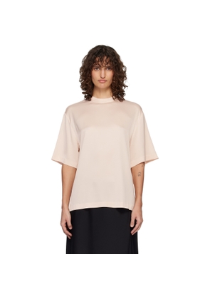 LISA YANG Pink Silk Oversized Round Neck T-shirt