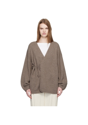 LISA YANG Taupe ' The Laurina Wrap' Cardigan