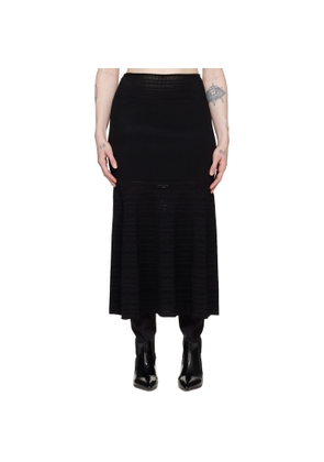 Victoria Beckham Black Fit & Flare Midi Skirt