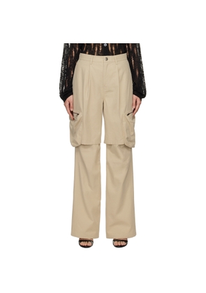 lesugiatelier Beige Layered Cargo Pants