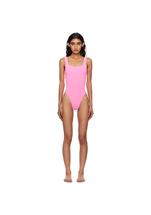 Hunza G Pink Square Neck Swimsuit