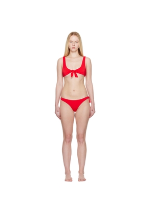 The Attico Red Self-Tie Bikini