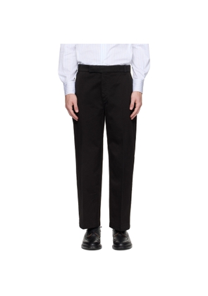 Thom Browne Black Cotton Twill Utility Trousers