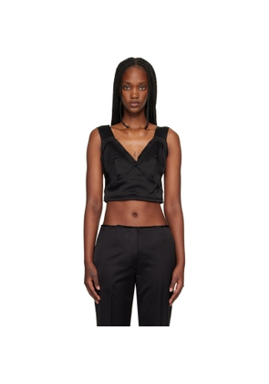 TOTEME Black Cropped Satin Camisole