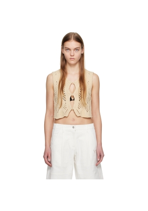 OPEN YY Beige Argyle Vest